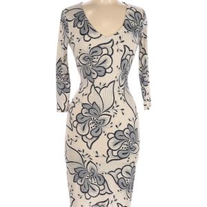 Bellamie Floral Tie Back Bodycon Midi Dress - S/M